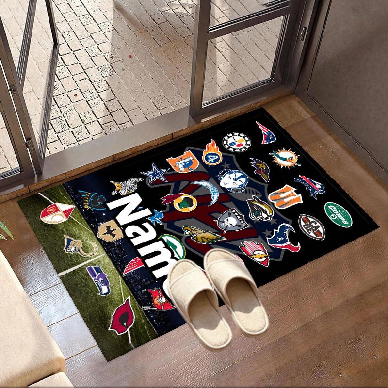 Custom Name Personalized NFL Print Carpet, Versatile Home Decor Rug, for Playroom, Apartment, Balcony, Entryway, Hallway Gift