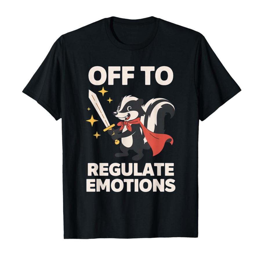 Off to Regulate Emotions Skunk Emotional Balance T-shirt For Men Women 100% Cotton T Shirts Short Sleeve Tops 0313-1 - Men s ... S разноцветный