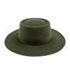 Formal Britishstyle Hat Wide Brim Flat Top Solid Color Winter Frenchinspired
