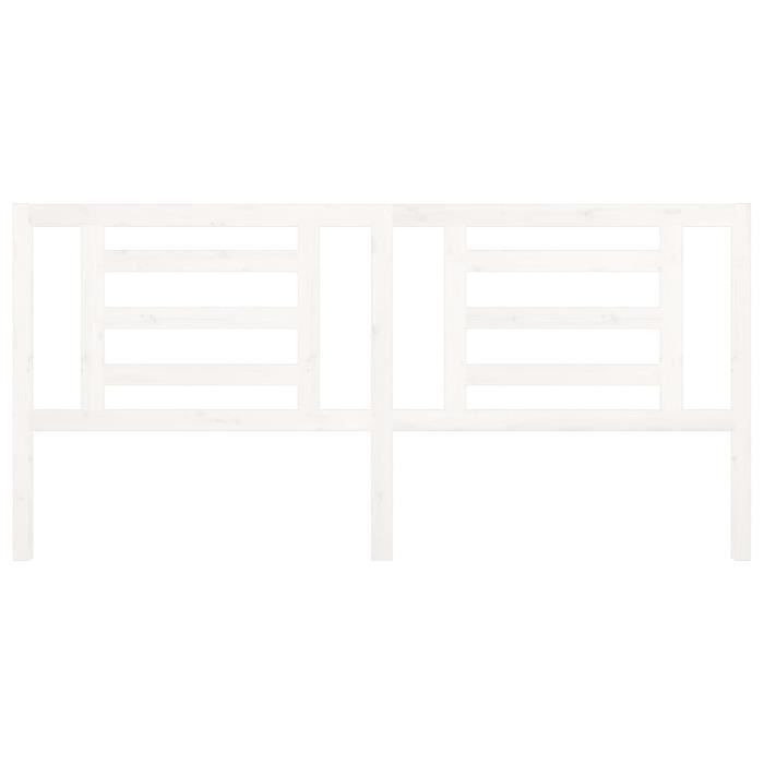 VidaXL Headboard White 206x4x100 Cm Solid Pine Wood 818841