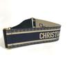 Dior B0003CBTE_M928 CDHardware Embroidered Canvas Logo Belt Navy X Beige