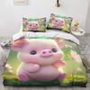 Pig Duvet Cover Cute Pig Bedding Set, Happy Farm Animal Comforter Cover With 1 Pillow Case Zipper Closure For Boys Girls Teens