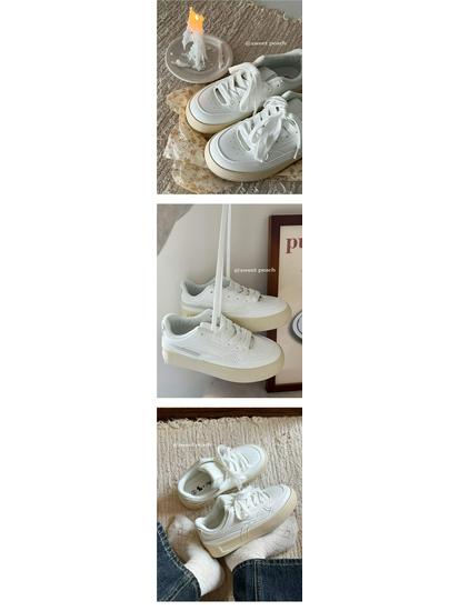 2025 Retro Hong Kong Style Women's Thick-Soled Sneakers - New Spring Trendy White Casual Sports Shoes