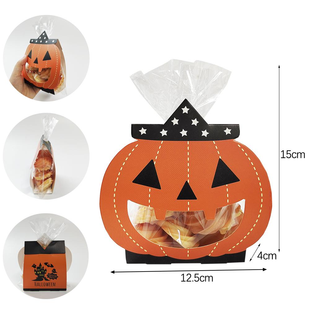 50Pcs Halloween Candy Box Lollipop Packing Card Pumpkin Ghost Card For Diy Halloween Party Decoration Favors Halloween 2024