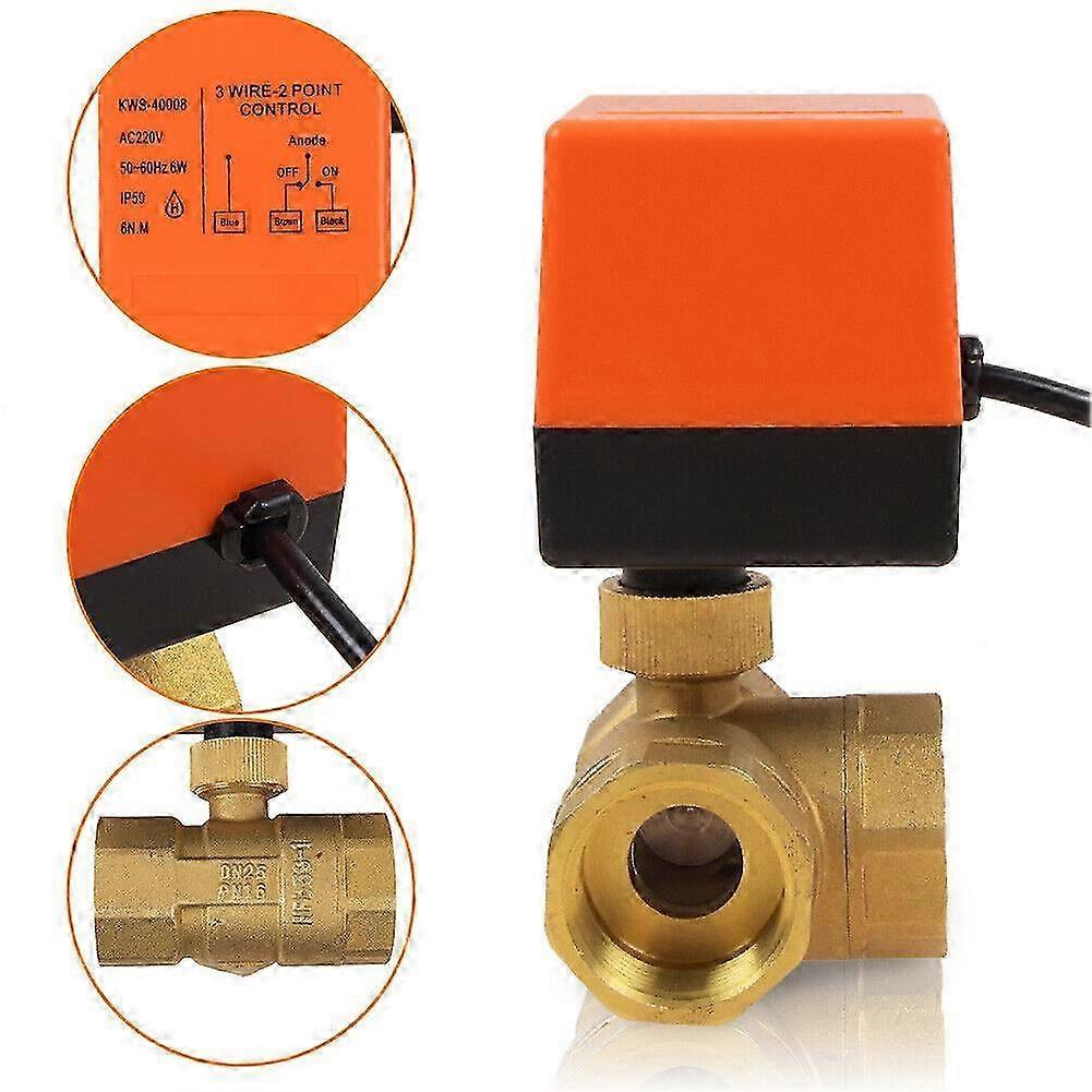 2-3 Way Valve Zone Valve Electric Ball Valve 1" 3/4" Motorized Ball Valve 230V 25-26