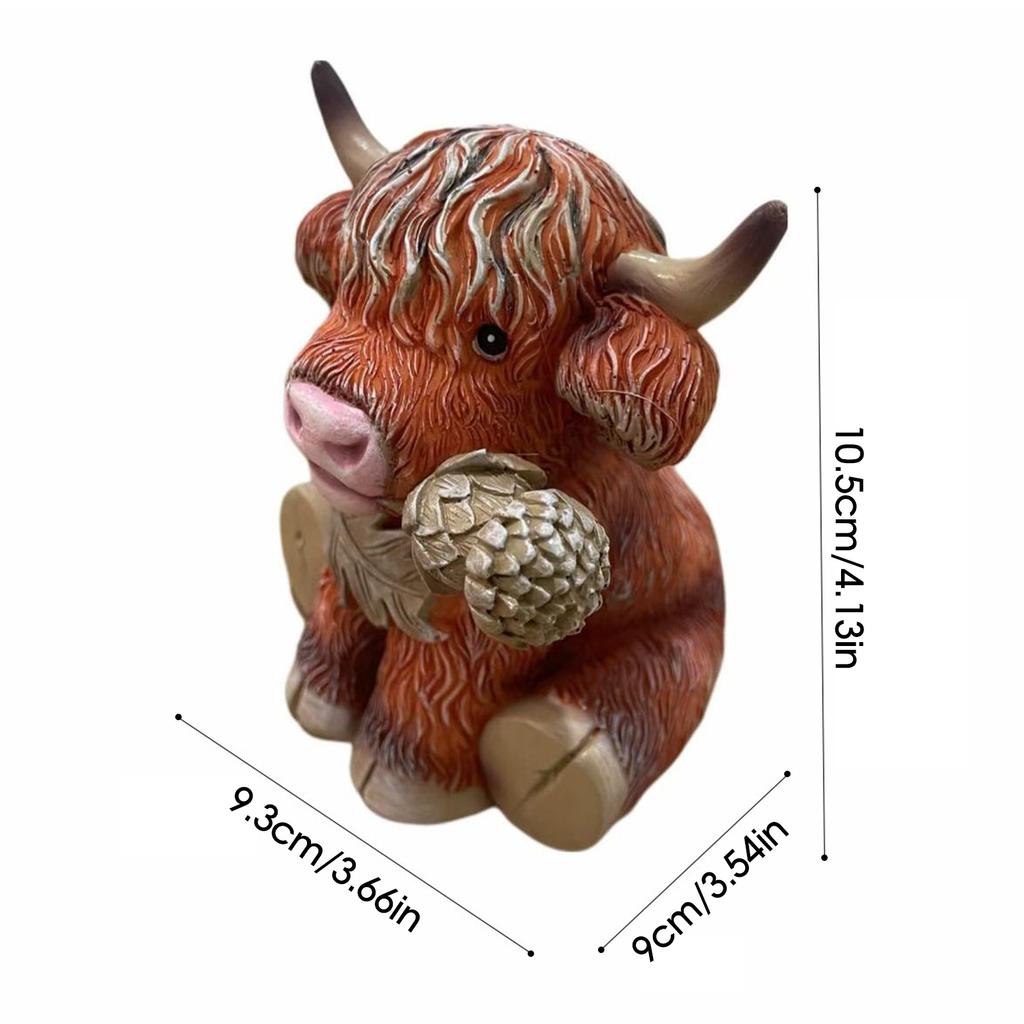Niedliche Hochlandrinder-Statue Ornaments für eine warme Atmosphäre Tischmittelstücke für Bauernhaus Wohnzimmer Schlafzimmer Dekoration