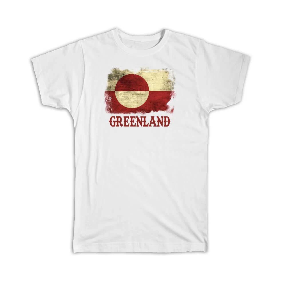 Gift T-Shirt : Greenland Greenlandic Flag Biggest Island Country Souvenir 2XL