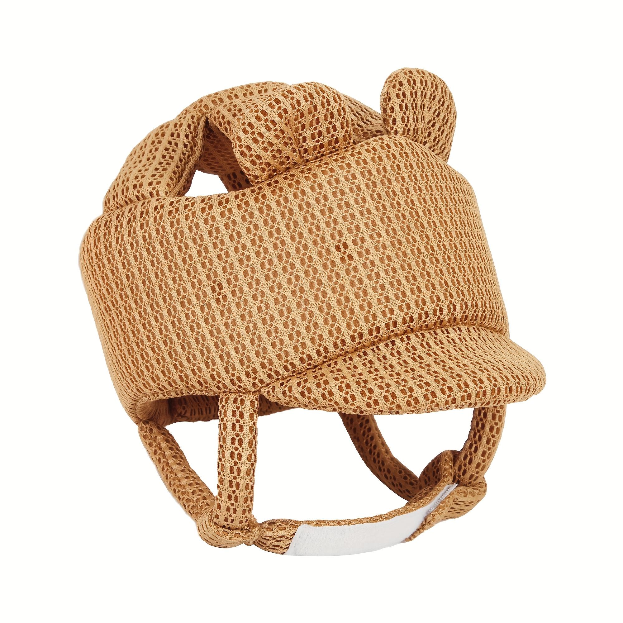 

Soft Breathable Baby Walking Cap for Crawling & Walking - Adjustable Snap-On Safety Hat with Cute Bear Design, All-Season Use