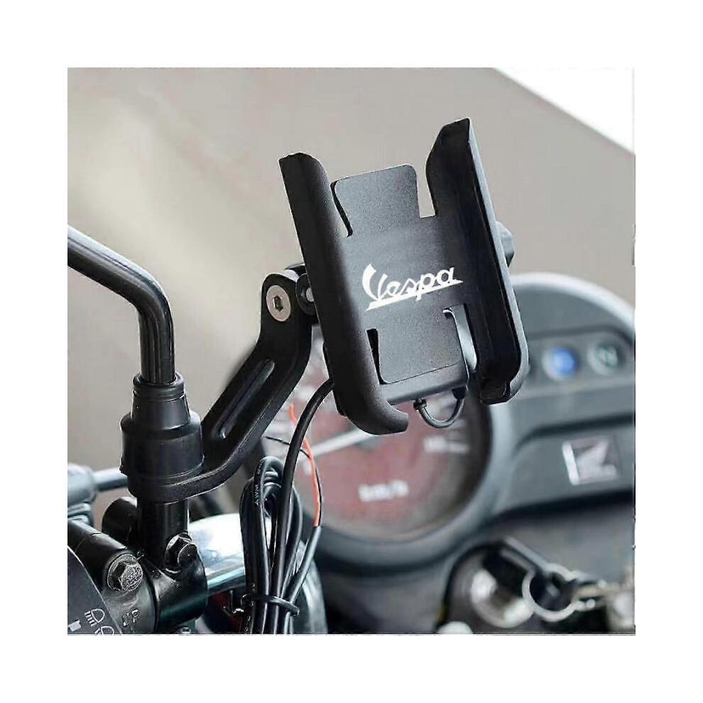 Vespa Lx Lxv Sprint Gts Gtv 50 150 250 300 300i Akcesoria Motocykl Dom Uchwyt na Telefon Komórkowy Uchwyt na GPS, Uchwyt na Lusterko Wsteczne Srebrny