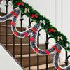 Christmas Tinsel Garland Green Cane Ribbons with Bow Xmas Tree Wreath Hanging Ornaments Home New Year Party Decoration Supplies