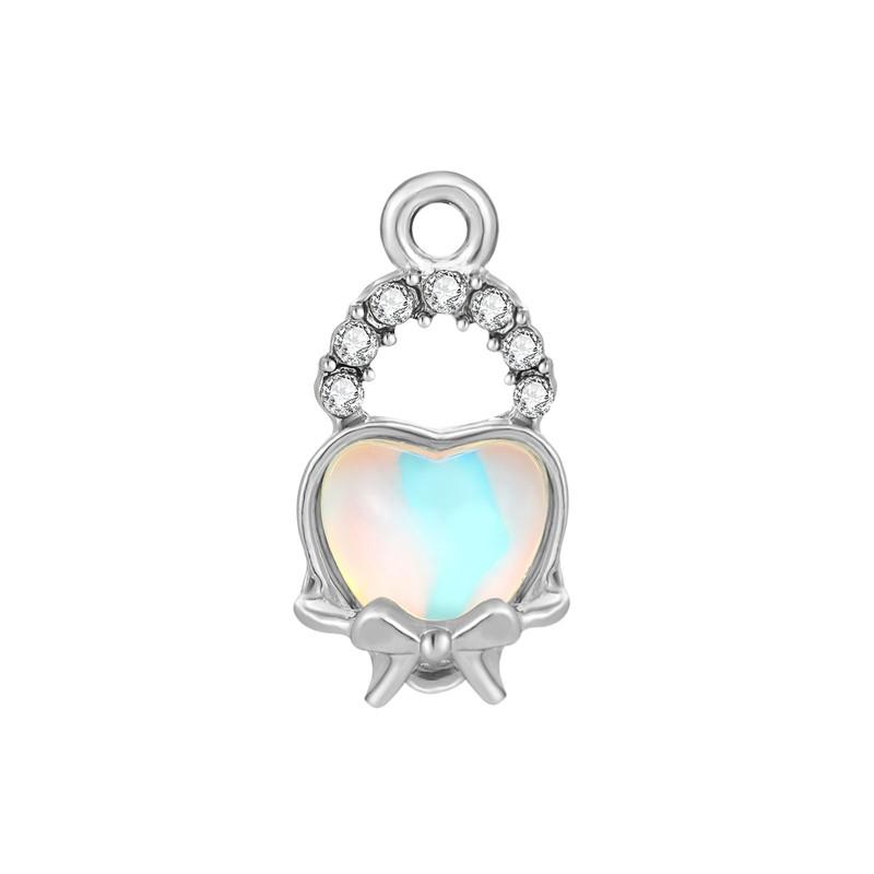 Crystal Heart Moon Crown Butterfly Planet Pendant Beads Stainless Steel Charms Earrings Necklace Jewelry DIY Making Woman Gifts