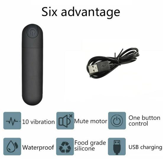 USB 10 Vibrační frekvenční vibrátor Vodotěsný masážní přístroj pro ženy G Spot Sex Toy