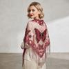 Floral Triangle Shawl Hollow Tassel Wrap New Lace Scarf  Everyday Outfits