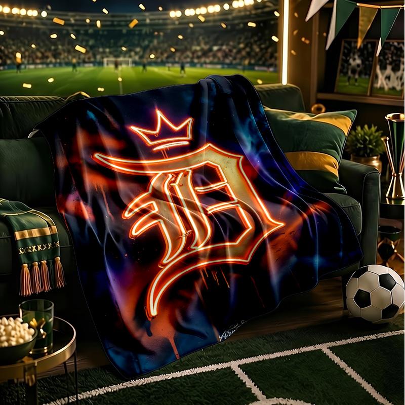 Detroit Tigers Emblem Blanket Lightweight Flannel Bedding Blanket Perfect for Travel, Camping, Living Rooms, Offices, Sofas, Fan Christmas gift