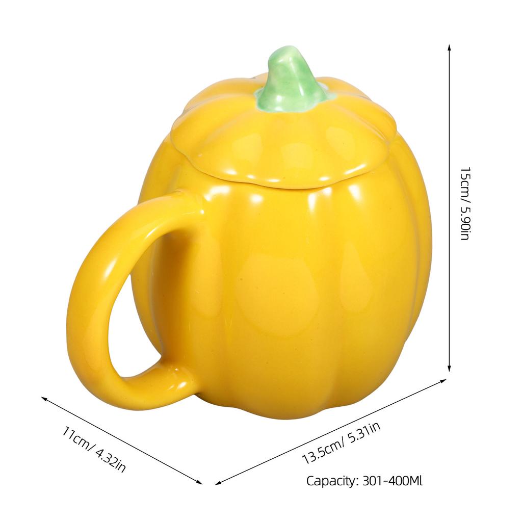 Vintage Ceramic Coffee Mug Pumpkin Shaped Drinking Cup for Hot Beverages Smooth Surface Easy Clean Home Kitchen Office Mug Set