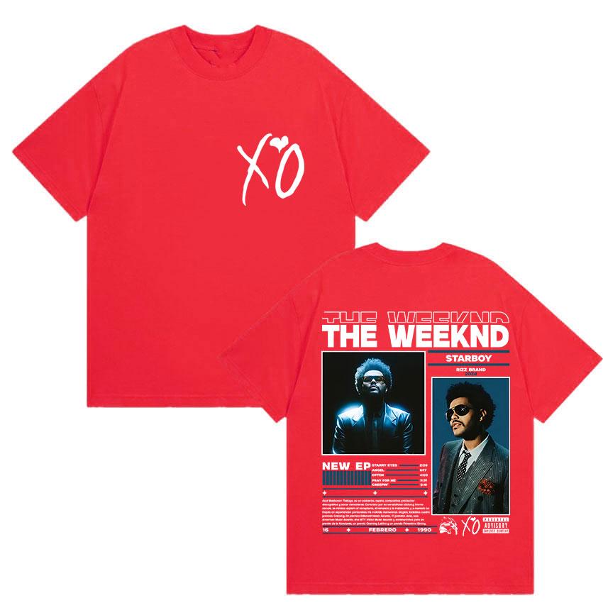 Rapper THE WEEKND STARBOY XO Tour 2026 Retro Graphic T Shirts Men's Fashion Hip Hop Oversized Cotton T-shirt Man Fans Streetwear
