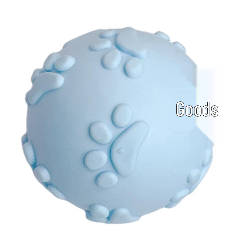 Squeaky Paw Print Ball Chew Toy for Shiba Inu - Interactive Boredom Buster Toy