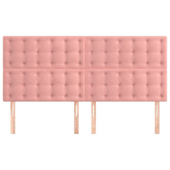 Tête de lit - Maison Exclusive - Velours rose - 160x5x118/128 cm - Hauteur réglable