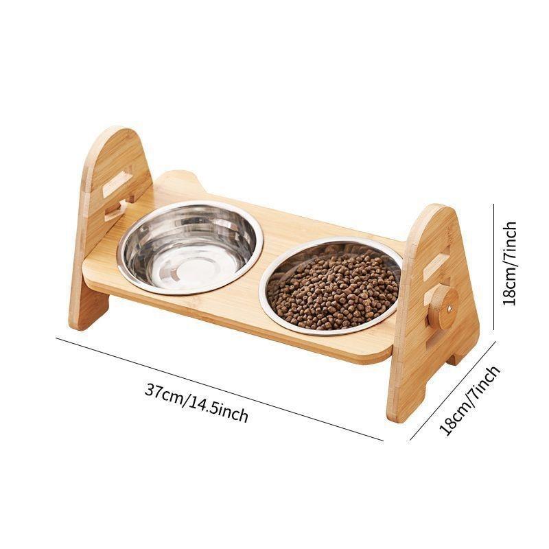 Elevated Adjustable Dog Bowl Stand With 2 Stainless Steel Bowls Raised Pet Feeder For Small Puppies Cats Non Slip Sturdy Feeding