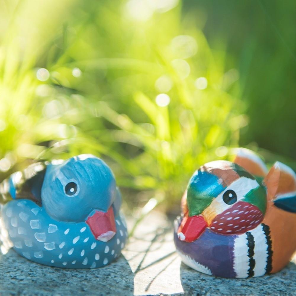 Dekorative Holzvogel-Statue Massivholz Holzschnitzerei Vogel-Ornament Fotografie-Requisiten