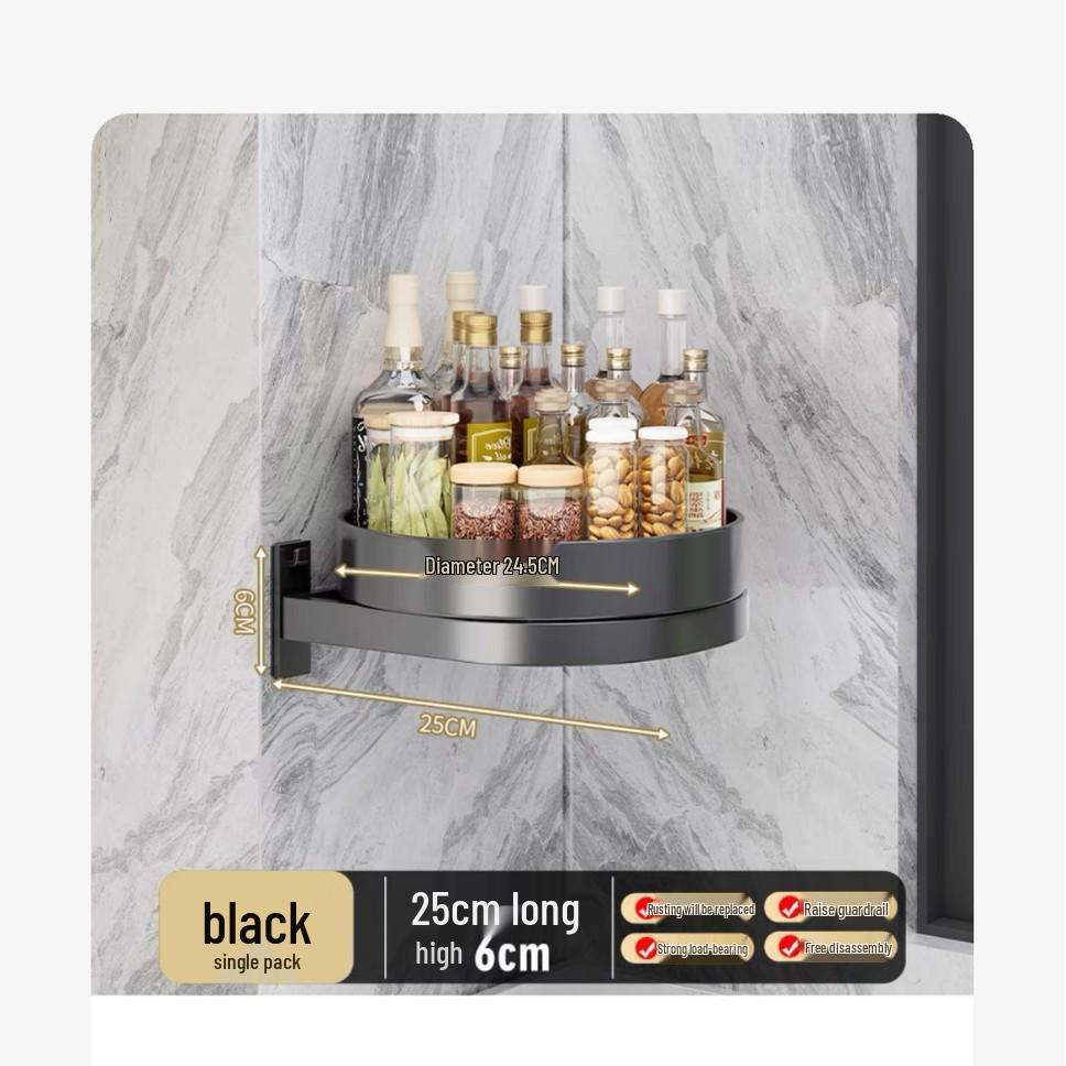 360° Rotating Kitchen Countertop Rack for Seasonings, Oils, and Condiments