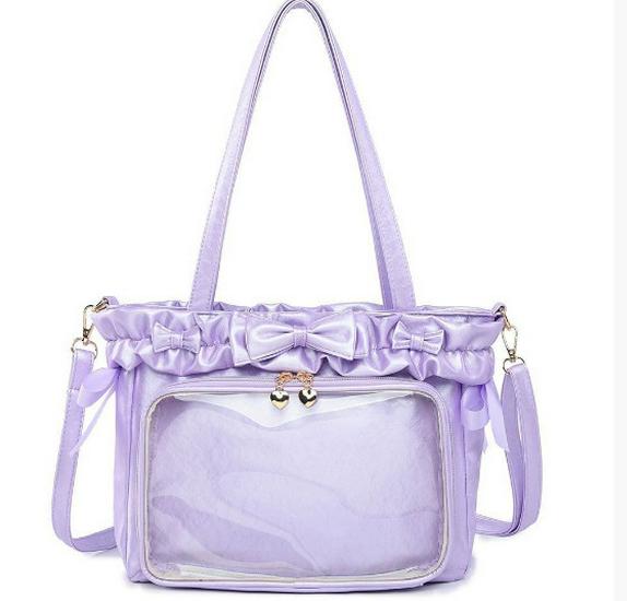 Headache Original Versatile Ita Bag [Ballet Holiday] Lolita Tote Women’s Crossbody Shoulder Bag PU Solid Color
