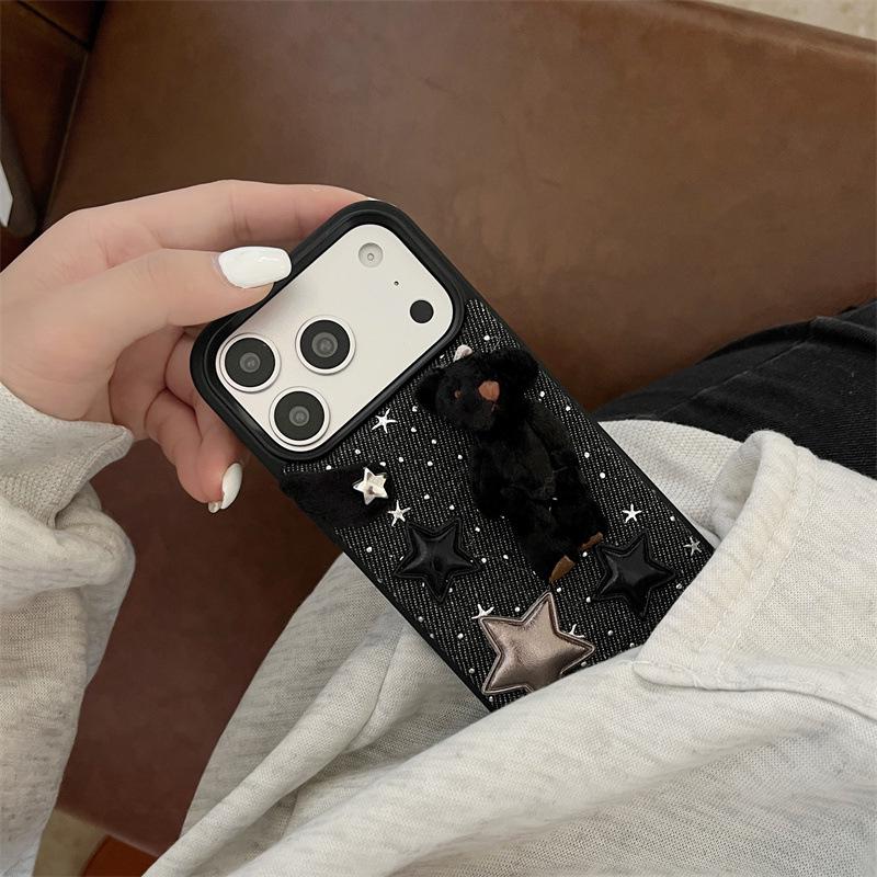 

Super Fairy Denim 3D Star Bear Case for iPhone 17/16 Pro Max/15/14 iPhone 13 Pro