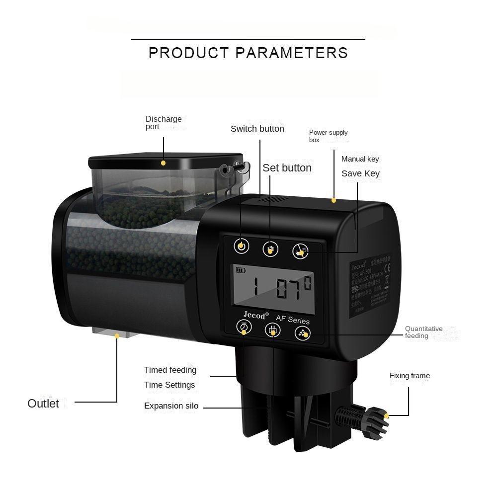 250ML/500M Intelligent Automatic Feeder Digital Display Screen Automatic Fish Feeder Home