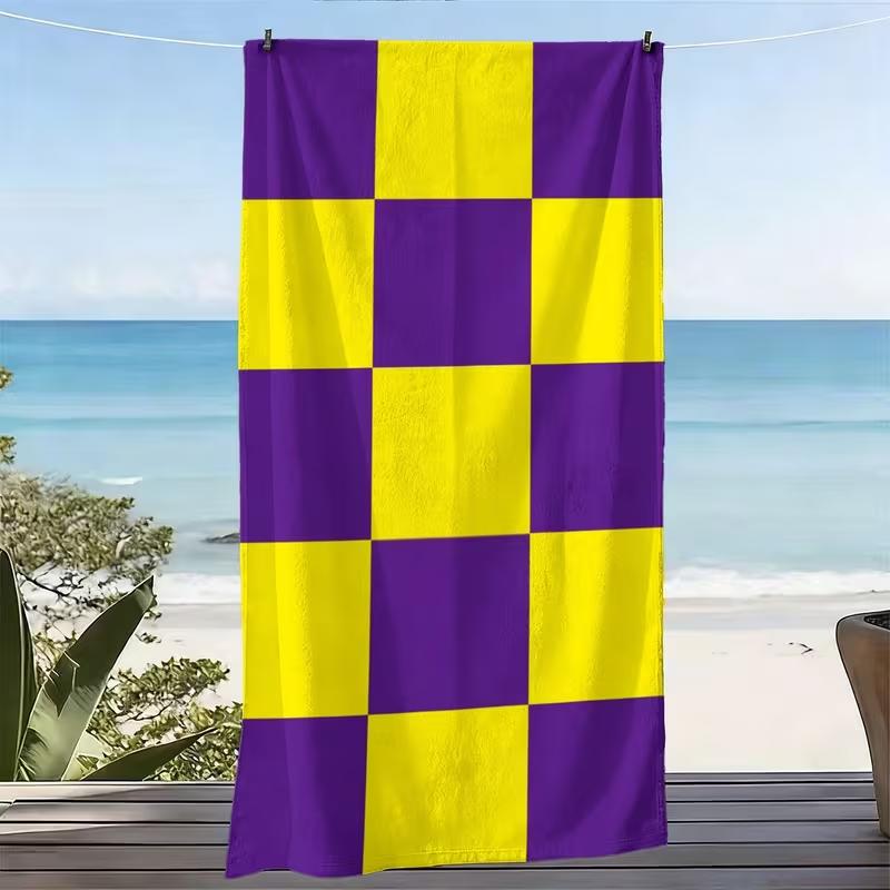 

Dripping Paint Color Block Beach Towel Cartoon Melting Graffiti Soft Absorbent Quick Dry Large Swim Towel for Summer Seaside W30*H60(CM)