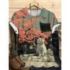 Cute Animal Pattern 3D Digital Printing Women's Trendy Round Neck Short Sleeved T-shirt