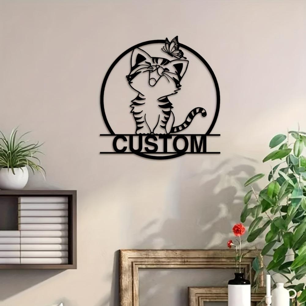 Personalized Metal Wall Art Custom Pet Sign Rustic Home Decor Cat Lover Gift Indoor Outdoor