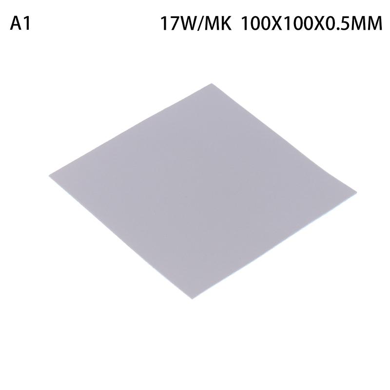 1Pc - 17W/MK GPU CPU Heatsink Cooling Conductive Silicone Thermal Pad 100x100mm Thickness 0.5/1/1.5/2/2.5/3mm Insulation Pad