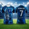 Special Edition Ronaldo Summer 3D Printed Children's Football Jersey T-shirt, Quick-drying and Breathable, Suitable for Everyday Wear.