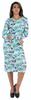 Bimba Printed Long Bodycon Dress With Pockets For Women Full Sleeves Dress Midi