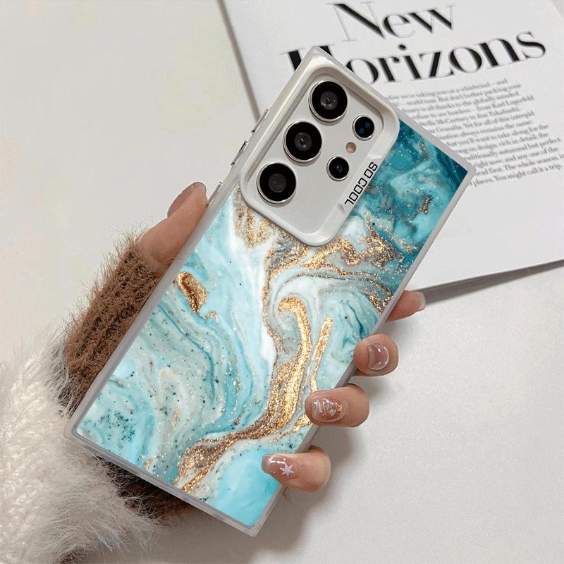 Gold Granite Marble Pattern Shockproof Phone Case for Samsung Galaxy S26 Edge S25 Ultra S24 FE S23 Plus S21 Cover Anti Fall Fund