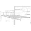 Vidaxl Metal Bed Frame with Headboard and Footboard, White, 100X200 Cm