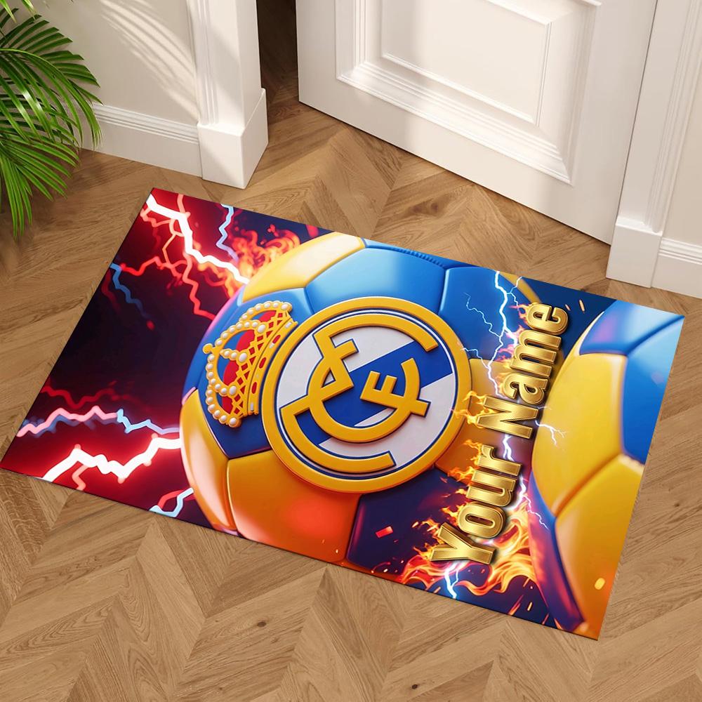 Real Madrid Club Customize Your Name Carpet Design for Dining Room Bedrooms Hallway Decorate Room Anti-slip Rug Office Home Decor