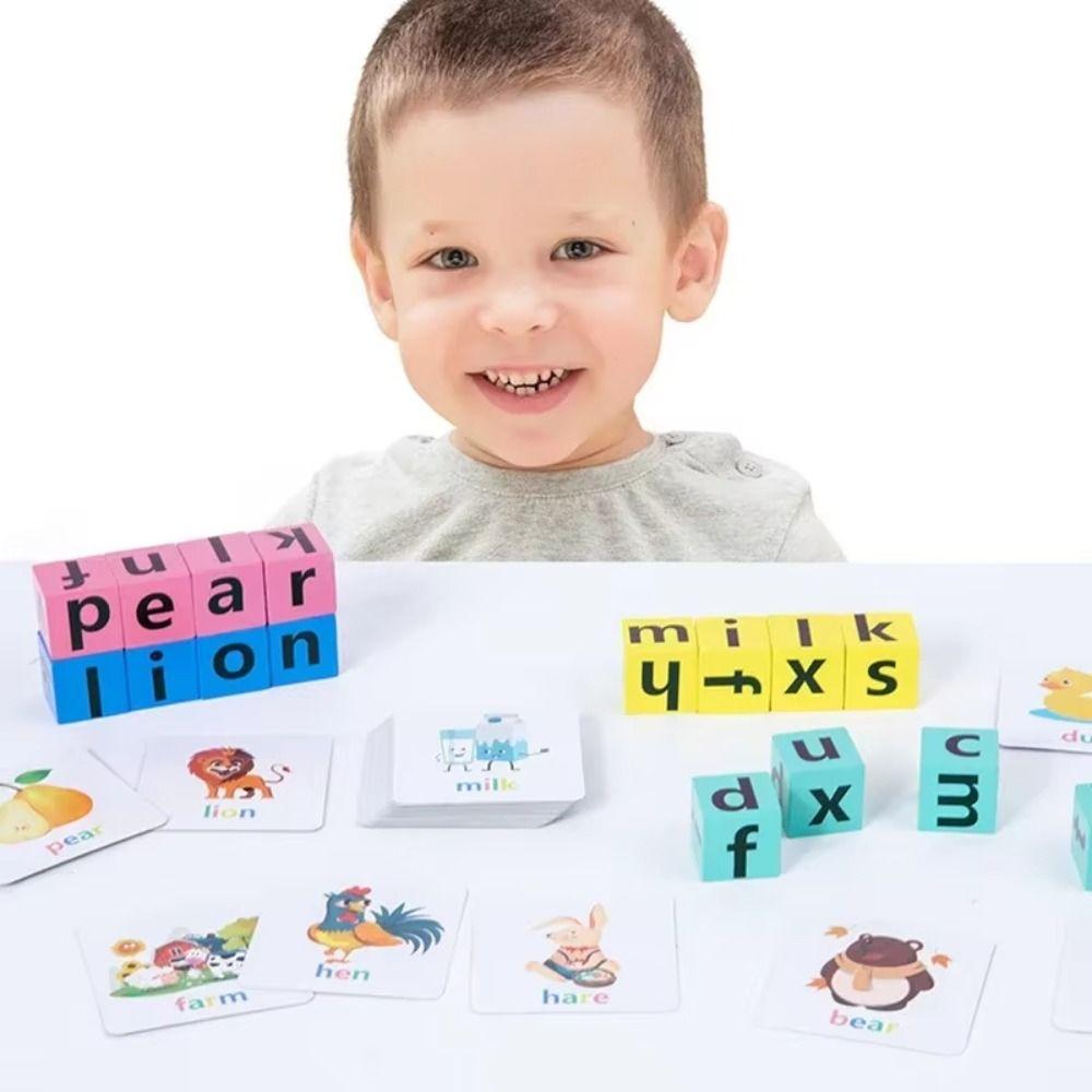 Baby Learning Cards Alphabet Spelling Game Word Spelling Game English Words Card Puzzle Game  Kids