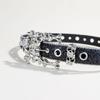 Women's Glittering Crystal PU Leather Belt for Trousers and Dresses Western Cowgirl Punk Styles Waiststrap for Daily