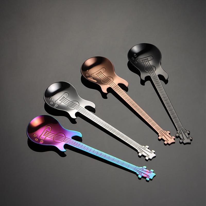 304 Stainless Steel Creative Styling Coffee Spoon Guitar Spoon Stirring Spoon Seasoning Spoon Gift Meal