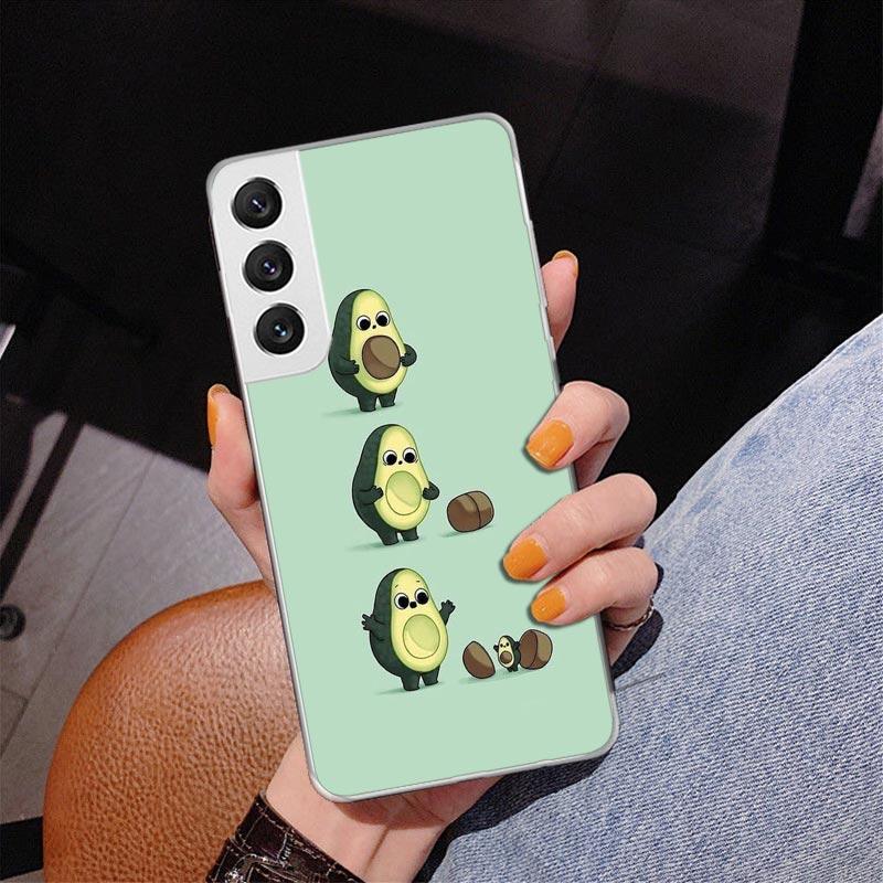 Cartoon Fruit Avocado Phnoe Case for Samsung Galaxy S26 S25 Edge S23 S24 Ultra S22 Plus S21 S20 FE Unique Cover Soft Coque Galax