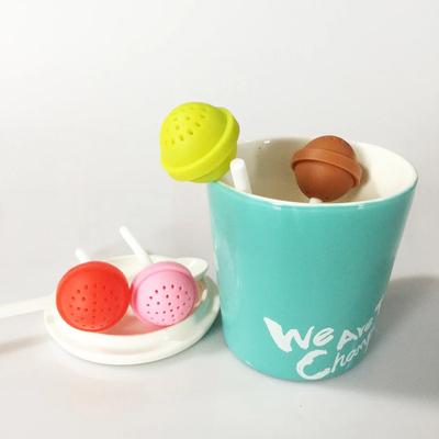 Creative Lollipop Shape Silicon Sweet Tea Infuser Candy Lollipop Loose Leaf Mug Strainer Cup Steeper for Tea & Coffee Drinkware