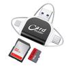 Multifunctional Metal Four-port Two-in-one Card Reader OTG Memory Card Reader Universal For PC Phone Laptop Android Micro/Type-c