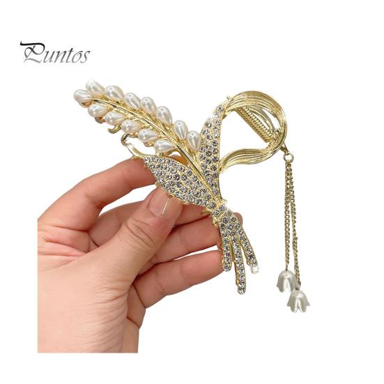 

Женская заколка для волос с блестящими стразами, искусственным жемчугом, бабочками, декоративная заколка для волос, кисточка для волос, украшение для волос C