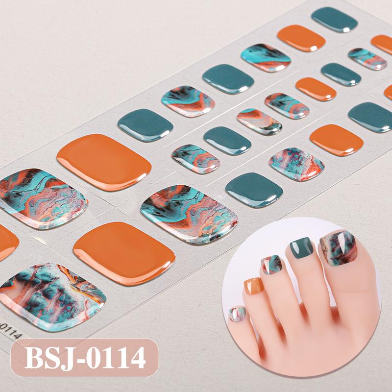 3D Waterproof Semi Cured UV Gel Toe Stickers for Nail Art-Luxurious Style Easy Apply