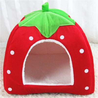 Cute Strawberry Cat Bed House Kennel Nest Sleeping Bag Puppy Pet For Small Dogs Sofa Mat Cushion Cat Pet Supplies