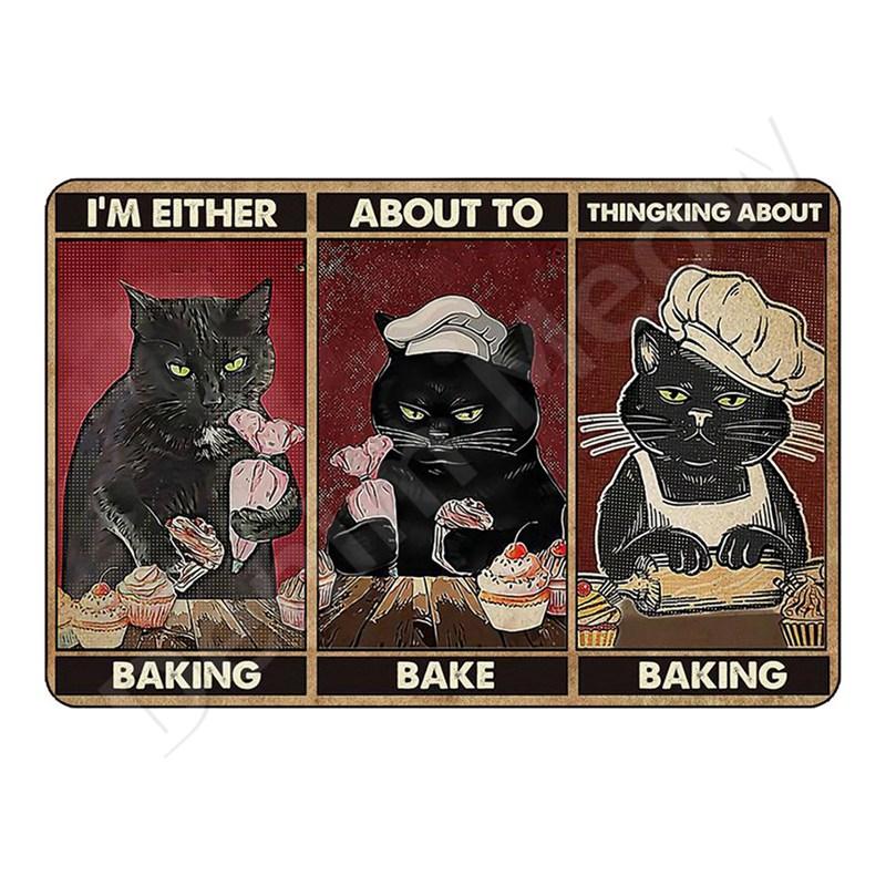 Funny Bathroom Quote Metal Tin Sign, Black Cat, Wash Your Paws, Poster for Home, Bathroom, Cafe, Wall Decor, Gift for Women