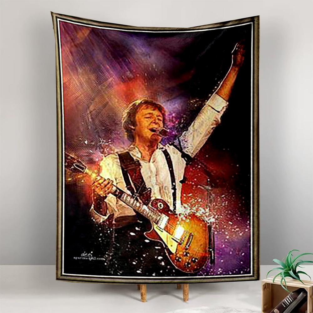 Tapestry Paul McCartney Singing Guitar Splash Stage Poster Wall Hanging