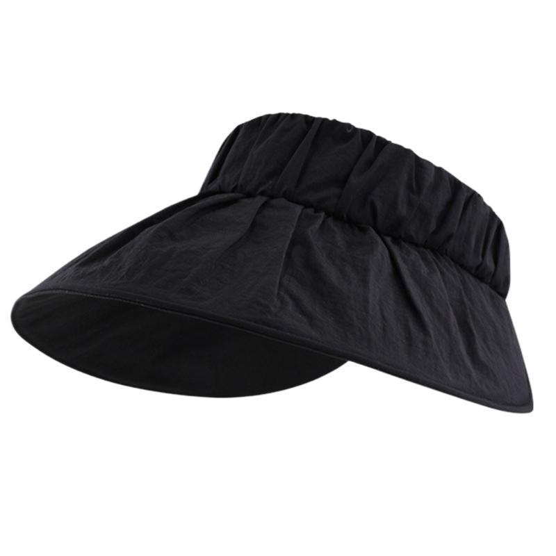 

Foldable Wide Brims Empty Top Hat Hot Day Sun Hat Beach Getaways Visor Hat for Adult Teens Picnics Camping Outdoor Hat чёрный
