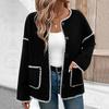 Loose Women's Fleece Jacket Autumn Winter Outerwear Color Block Oversize Coat Cross-Border E-commerce Independent Station